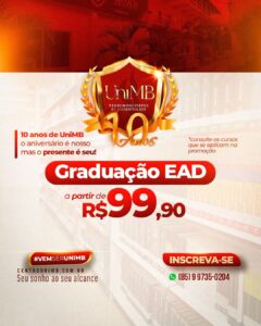 Promoção Especial: Mensalidade de R$ 99,90 nos Cursos de História e Letras EaD no UniMB!